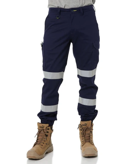 Pantalones de hombre al por mayor Trabajo Seguridad al aire libre Bolsillo reflectante Uniforme Senderismo personalizado Pantalones cargo tácticos azul marino