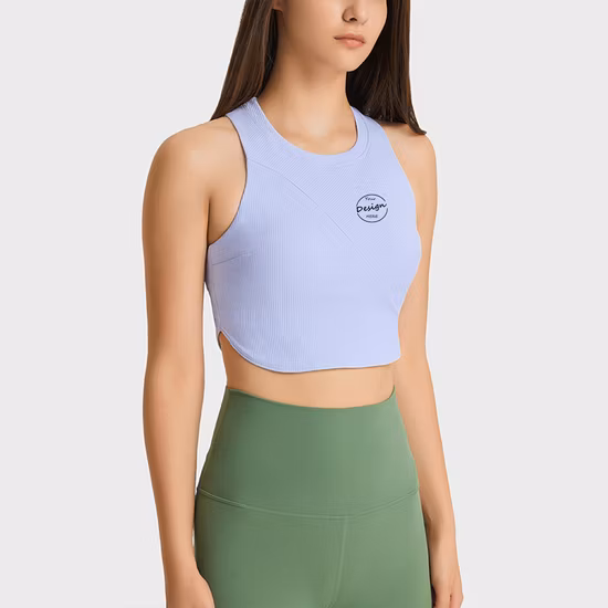 Camisetas sin mangas transpirables para mujer, camisetas deportivas para yoga con almohadillas