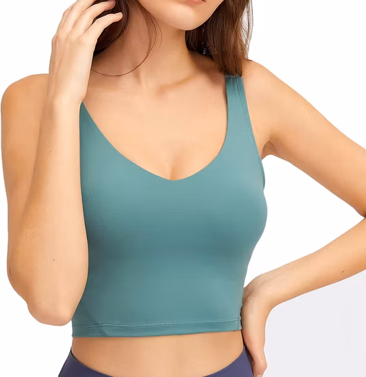 Sujetador deportivo personalizado de primera calidad para mujer, Top corto sin mangas con palangre, entrenamiento acolchado, ropa para correr, ropa de Yoga disponible, logotipo de diseño personalizado para precio de fabricante